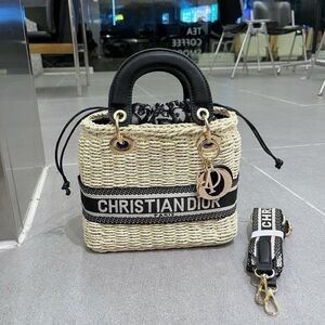 Dior Lady Straw Crossbody Bag